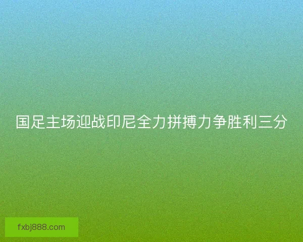 国足主场迎战印尼全力拼搏力争胜利三分